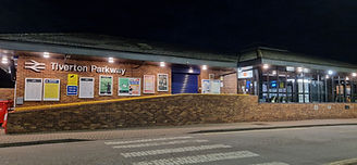 Tiverton Parkway Station at night