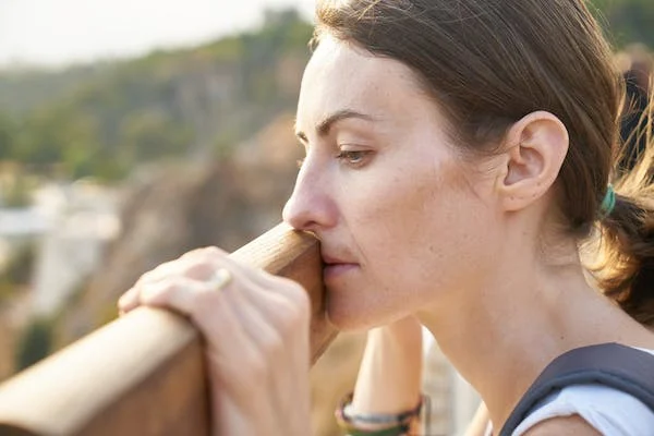 Woman looking depressed