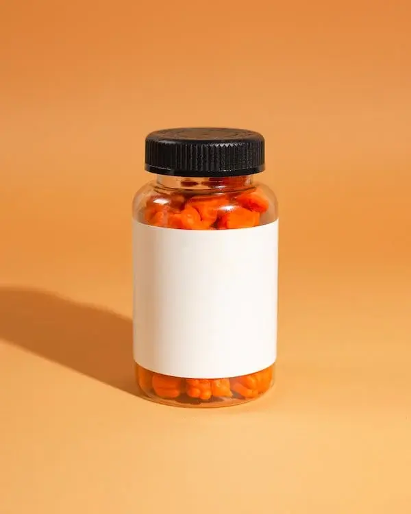 A tub of dietary supplements