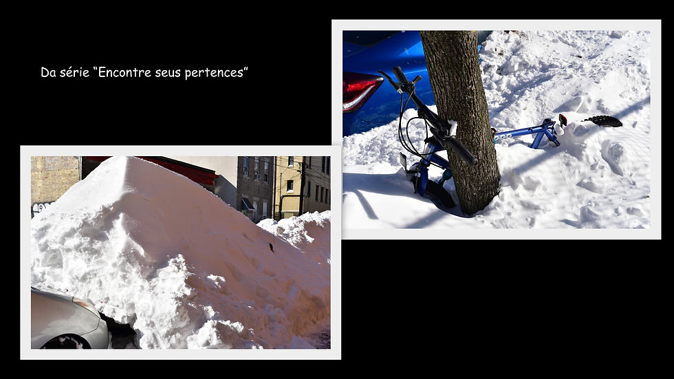 Carro e bicicleta encobertos pela neve, 2016. Fotos: BlaKphotos