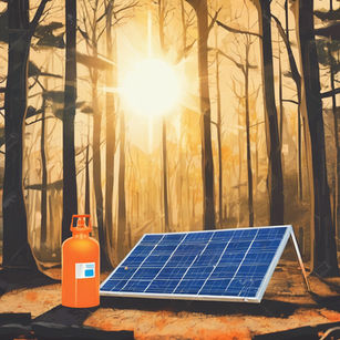 Solar Panel and Gas Bottle