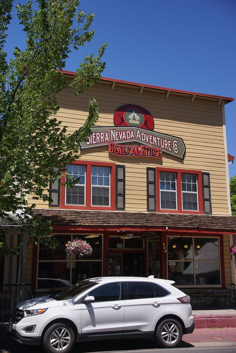 What was once a hardware store is now home to a modern outdoor clothing and equipment store.