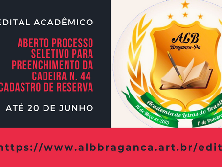 Academia de Letras recebe inscrição de candidatos até 20 de Junho