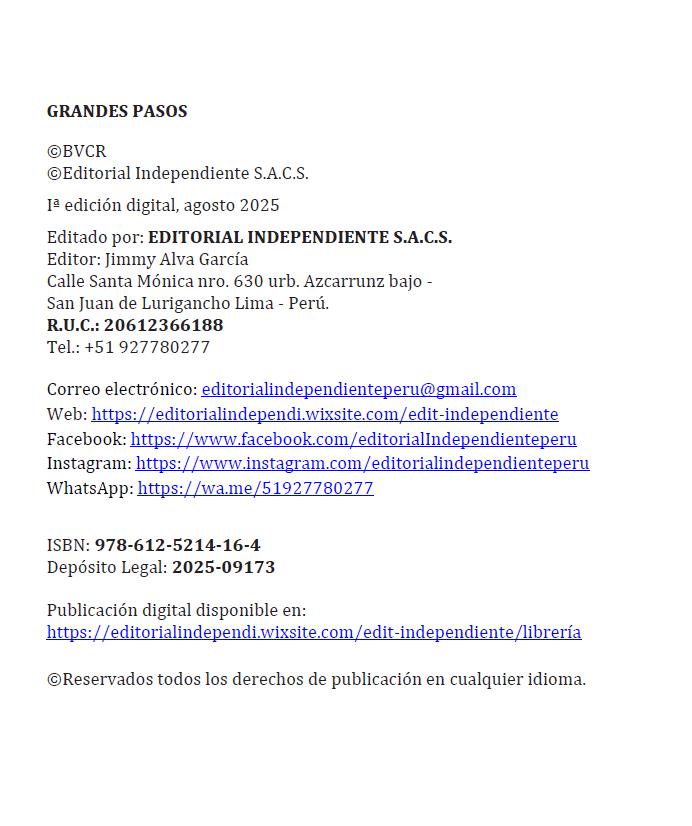 Miniatura: Grandes pasos (E-book)