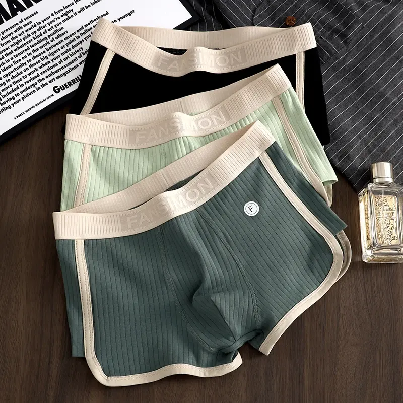 Miniatura: 3Pcs/Lot New Boxer Men Underwear Striped Cotton Breathable Boxershort Mens