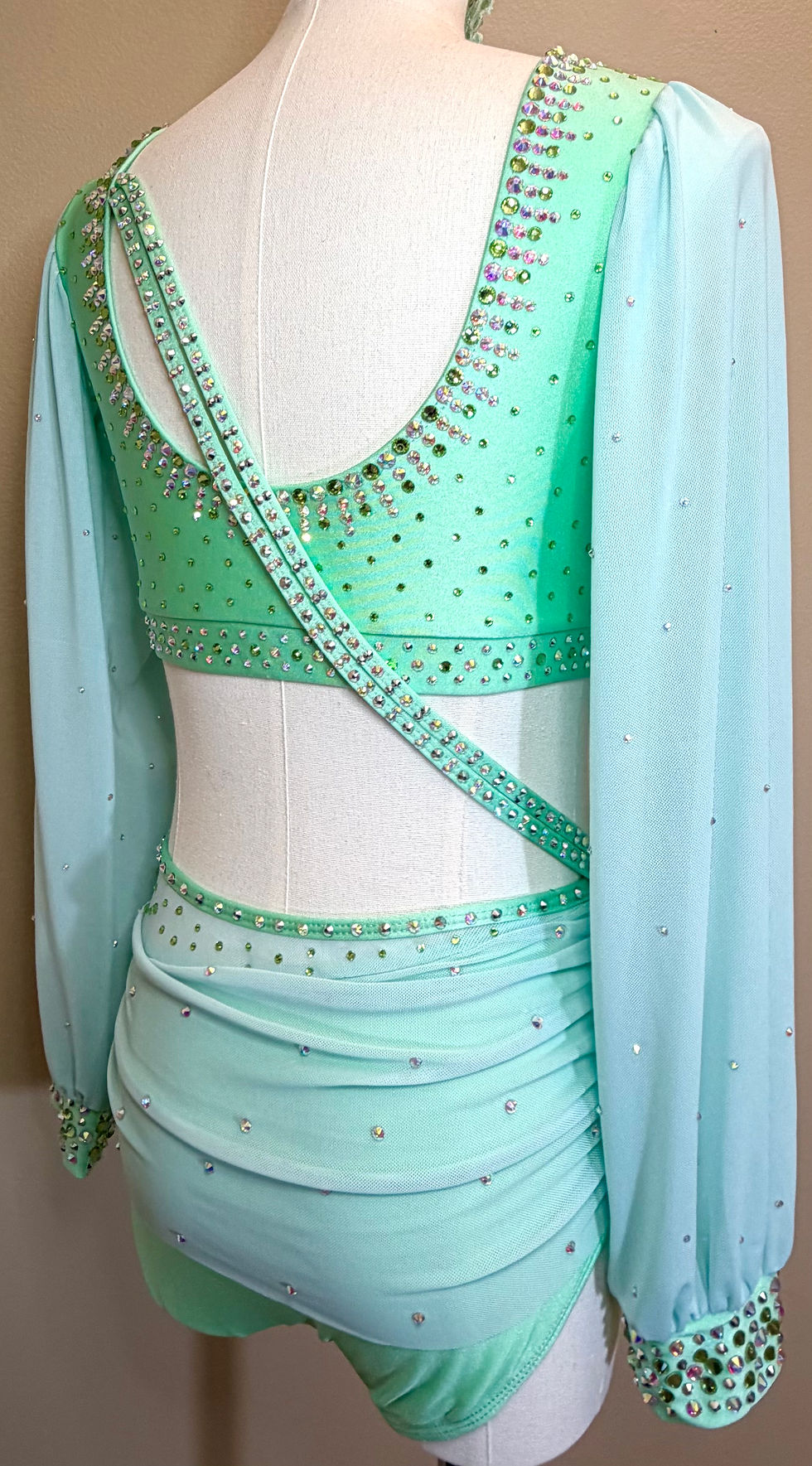 Thumbnail: Child L/XL Mint Green Two Piece Contemporary Dance Costume
