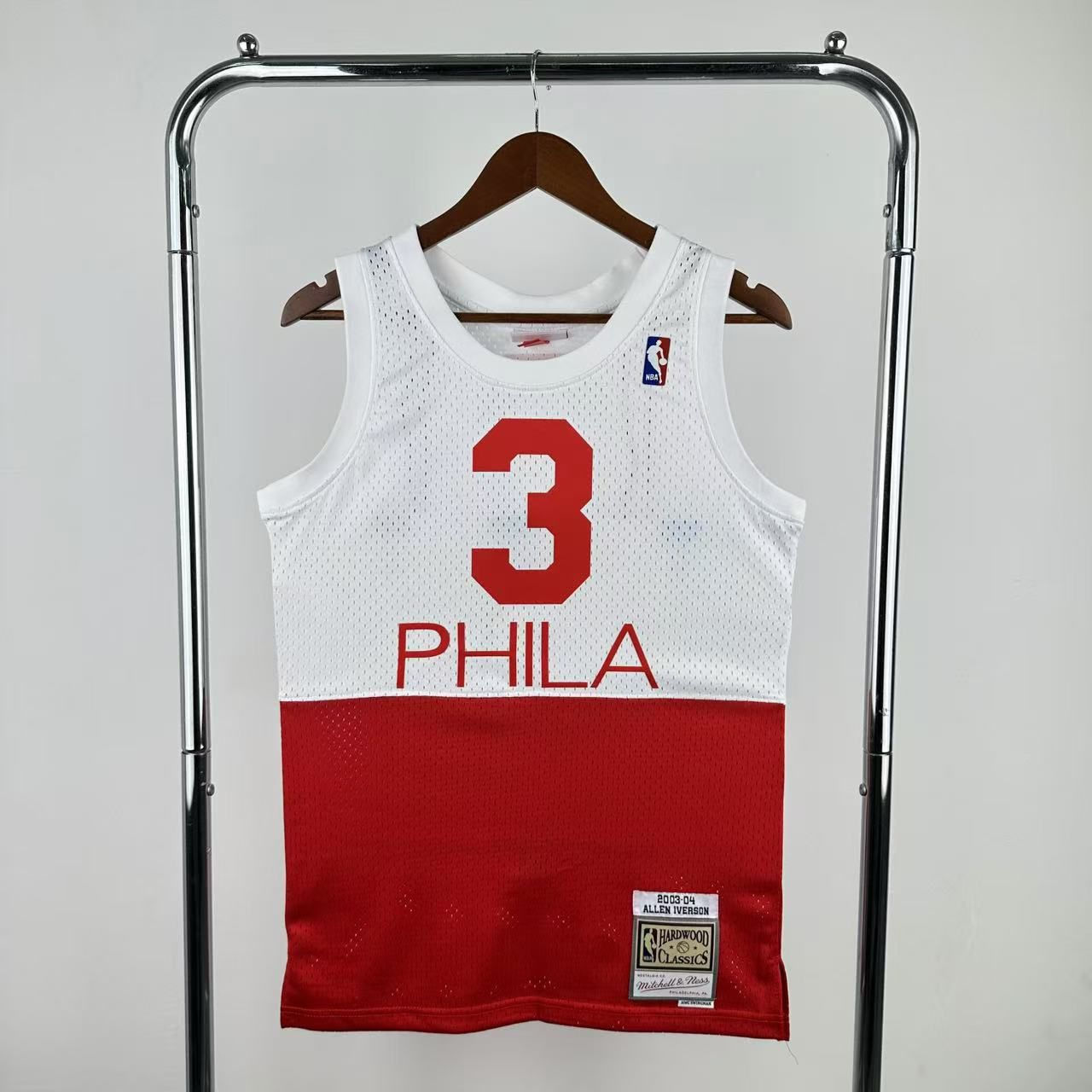 Camiseta Philadelphia 76ers #3 Allen Iverson – Edición Hardwood Classics 2003-04