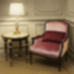 victorian style armchair in crushed pink velvet