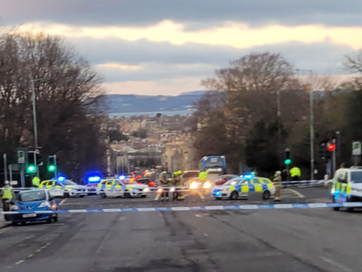 The streets in question locked down.