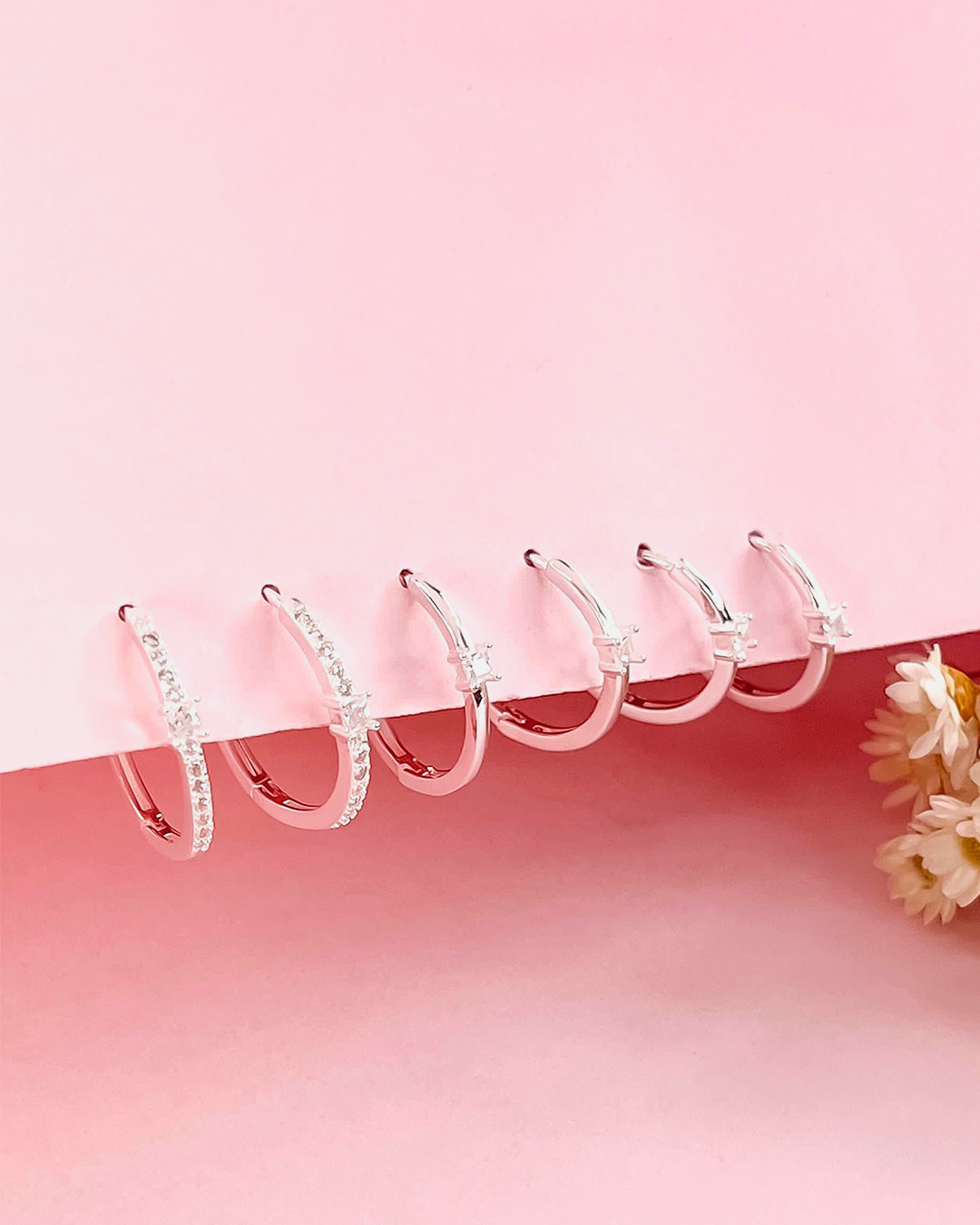 Trio argola prata com zircônia cristal (Pague em 12x)