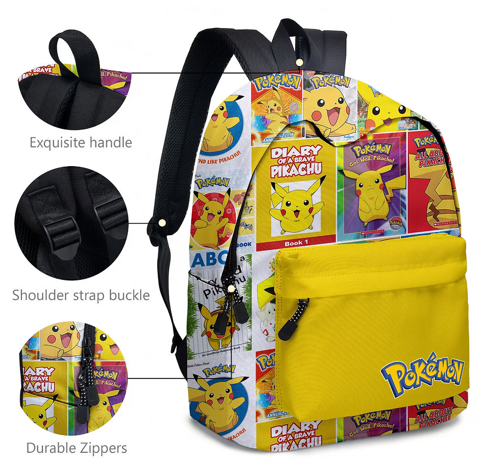 Thumbnail: Pokemon Kids Backpack Shoulder Bag Lunch Bag Pencil Case School Sets