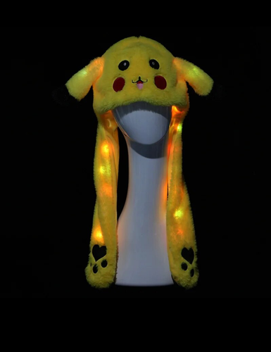 Bunny Hat Light Up Cute Plush Pikachu Hat Moving Ears With