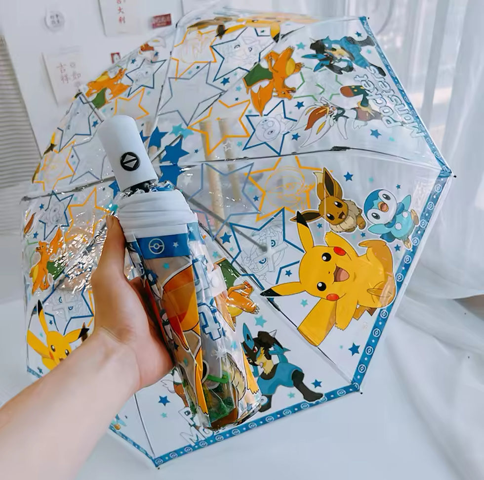 Thumbnail: Pokemon Kids Umbrella Automatic/Manual Or Dome Design With Circular Handle