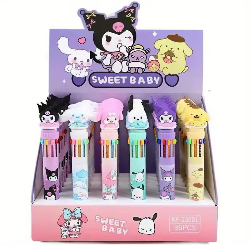 Thumbnail: Sanrio Cartoon Multi Coloured Ballpoint Pen With 10 Colour Options