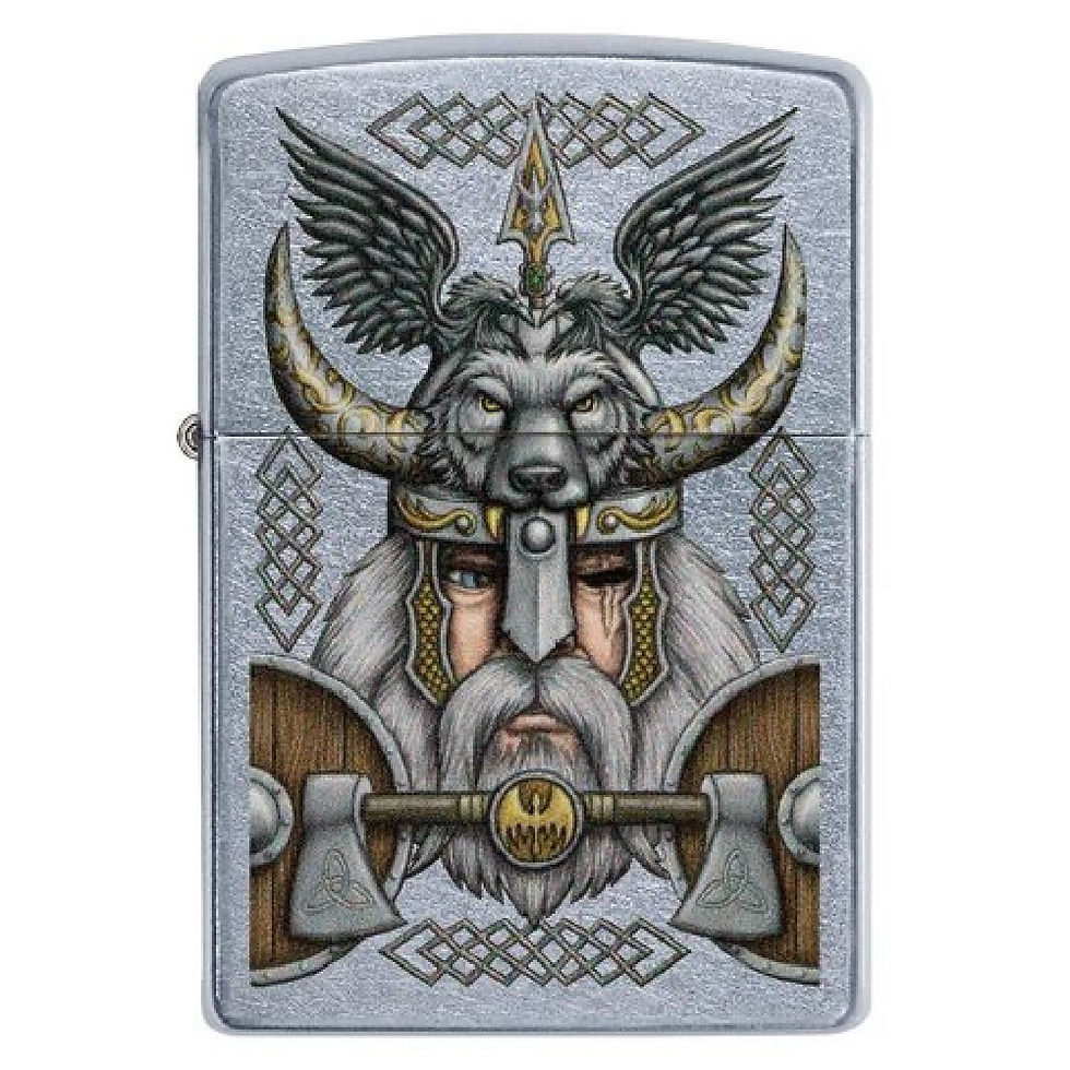 Thumbnail: Zippo Regular Viking Odin Design Refillable Windproof Lighter