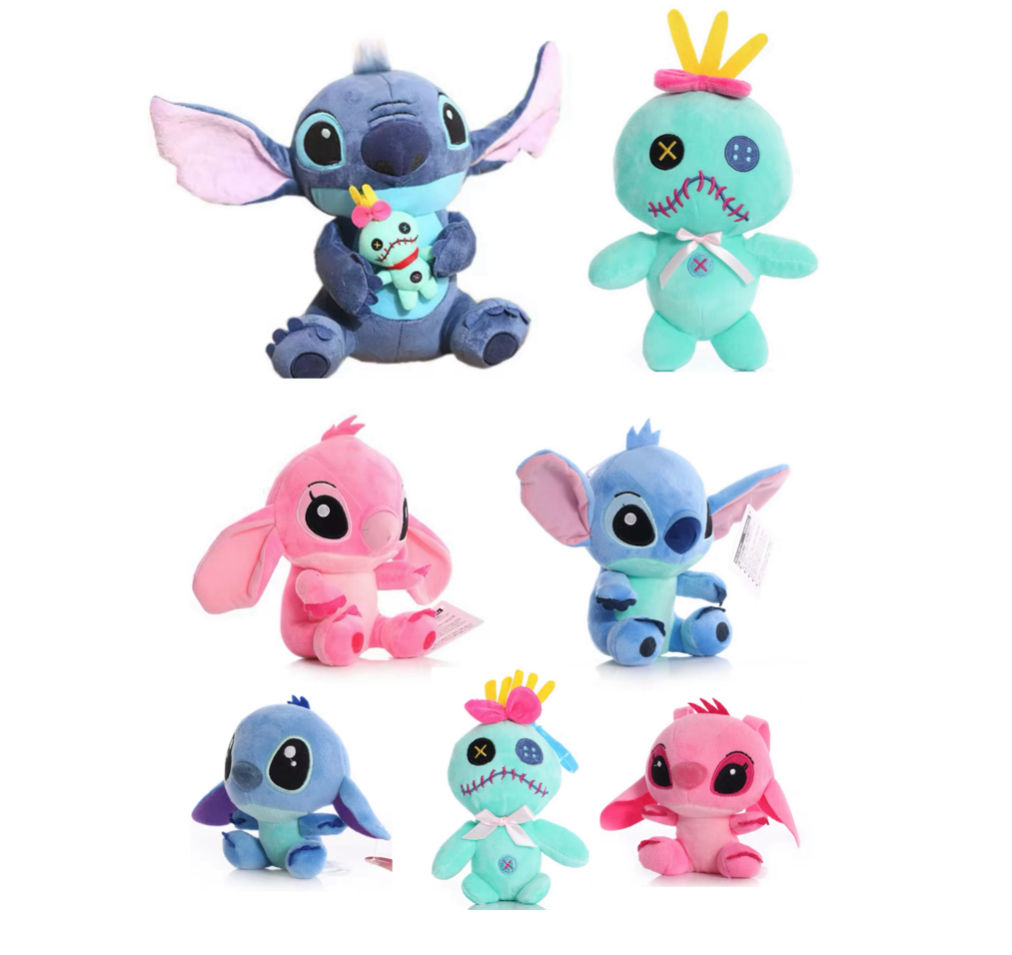 Lilo & Stitch Plush Soft Toys 12cm - 25cm Stitch, Angel Or Scrump