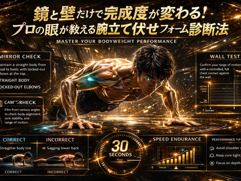 鏡と壁だけで完成度が変わる！プロの眼が教える腕立て伏せフォーム自己診断法