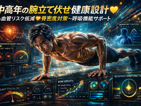 中高年の腕立て伏せ健康設計❣心血管リスク低減💛骨密度対策~呼吸機能サポート