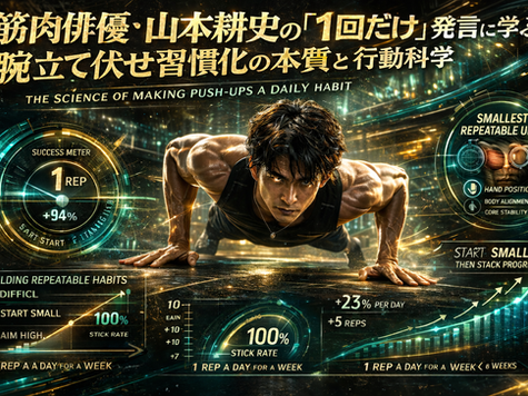 筋肉俳優・山本耕史の「1回だけ」発言に学ぶ腕立て伏せ習慣化の本質と行動科学