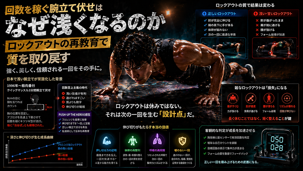 回数を稼ぐ腕立て伏せはなぜ浅くなるのかロックアウトの再教育で質を取り戻す