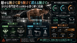 魅せる腕立て競う腕立て鍛える腕立てを分ける専門思考とは何かを深く解く技術