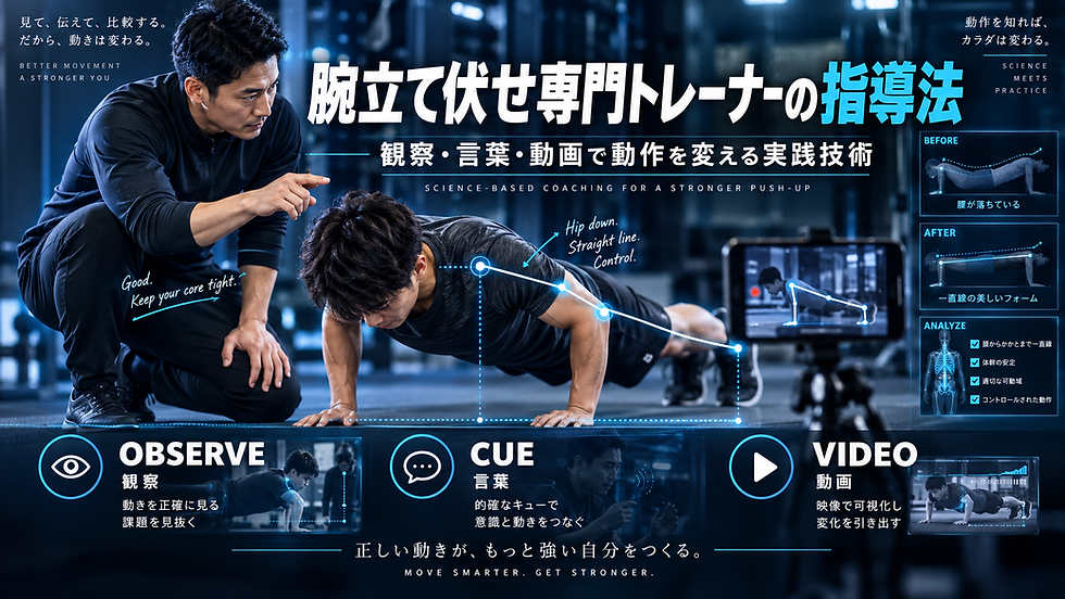 腕立て伏せ専門トレーナーの指導法|観察・言葉・動画で動作を変える実践技術