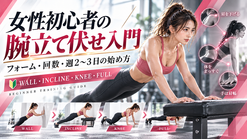女性初心者向け腕立て伏せのWALL・INCLINE・KNEE・FULL段階別トレーニング方法