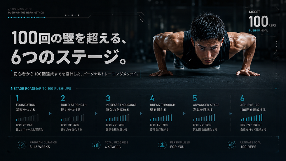 PUSH-UP THE HERO式|100回までを6段階に分ける