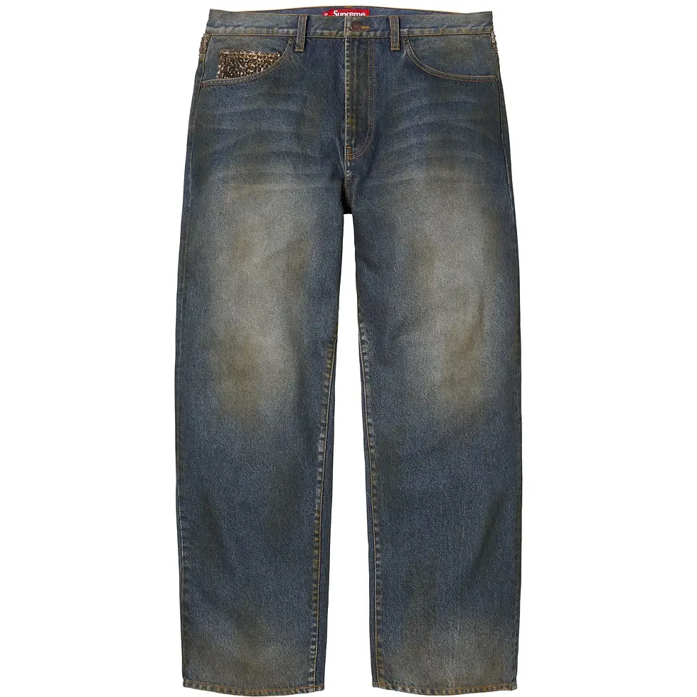 Thumbnail: Supreme Leopard Faux Fur Loose Fit Jean