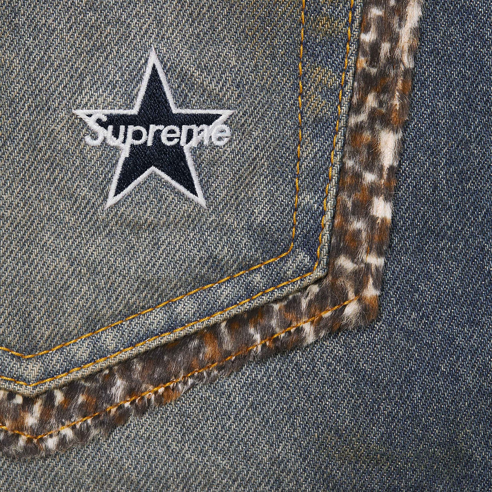 Thumbnail: Supreme Leopard Faux Fur Loose Fit Jean