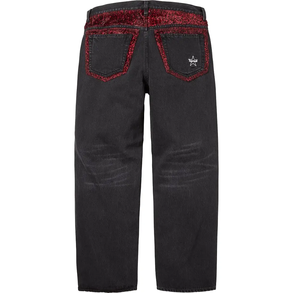Thumbnail: Supreme Leopard Faux Fur Loose Fit Jean