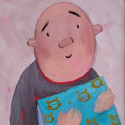 ORIGINAL   Öl auf Leinwand, 9,5x9,5 cm, 20x20 (Passepartout)