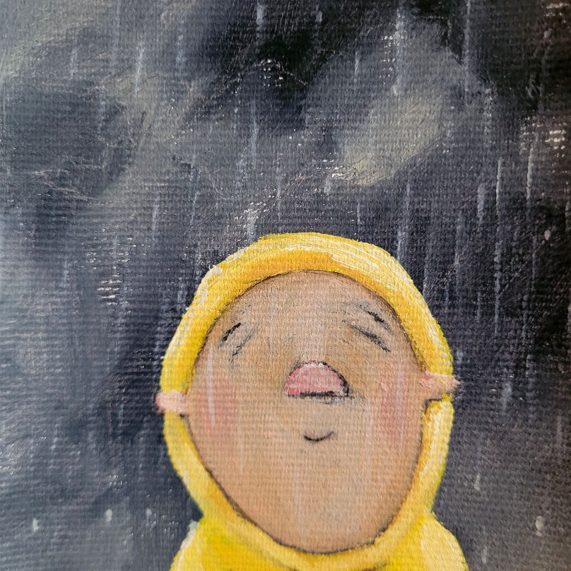 ORIGINAL Öl auf Leinwand, 9,5x9,5 cm, 20x20 (Passepartout)