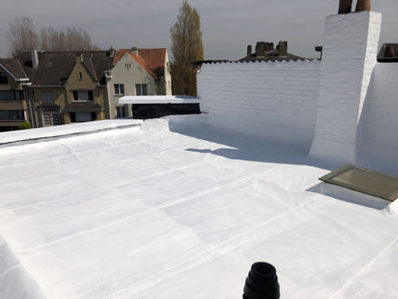 reflecteren coating op het dak, temperatuur plat dak verlagen, koeling plat dak