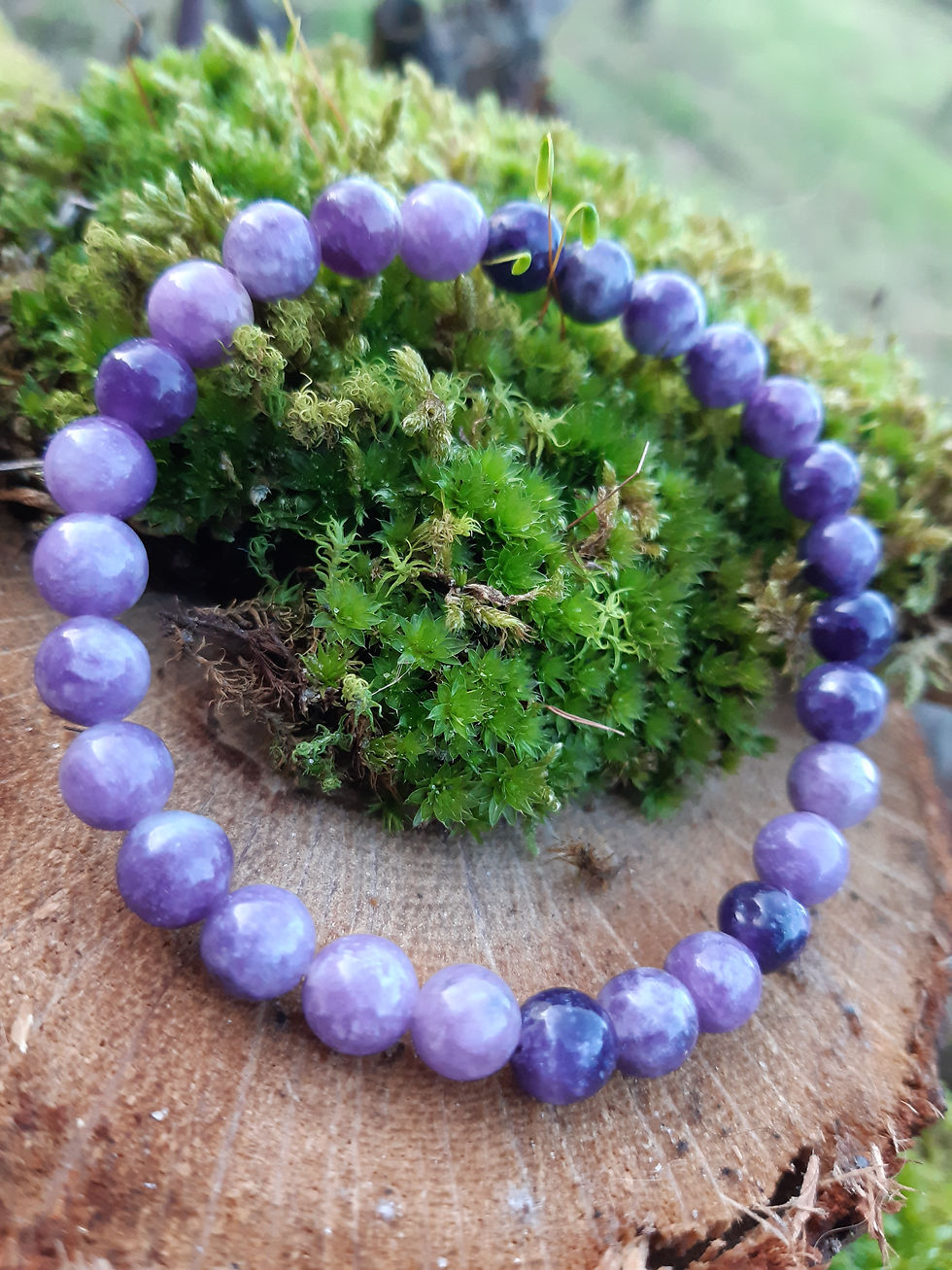 bracelet lépidolite 6mm