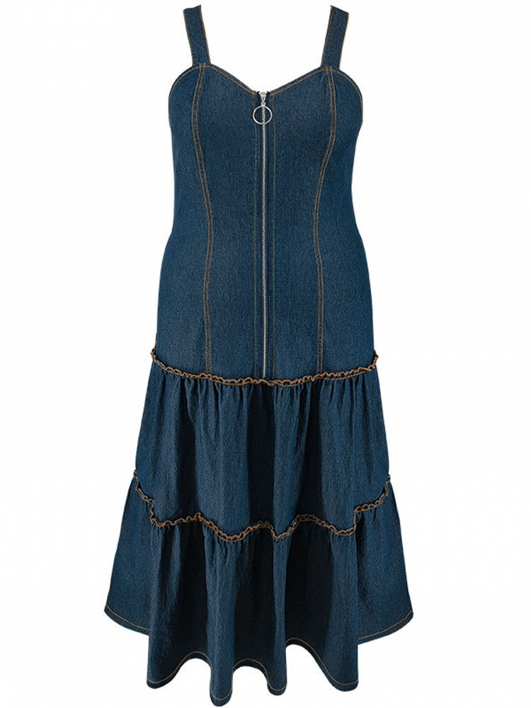 Thumbnail: chambray sundress  front view white background