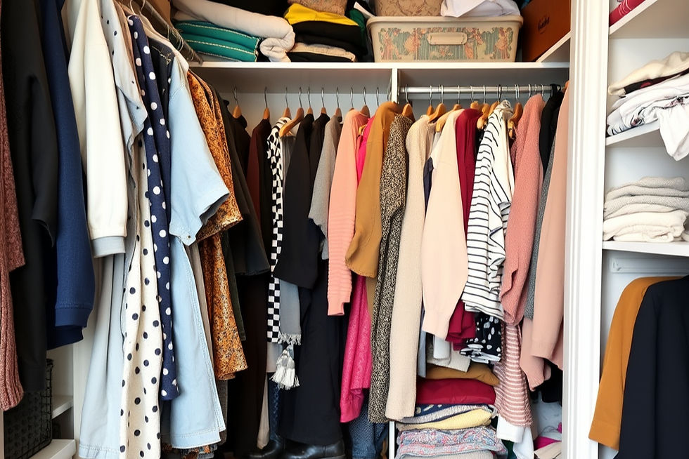 AI Generated image of a cluttered closet