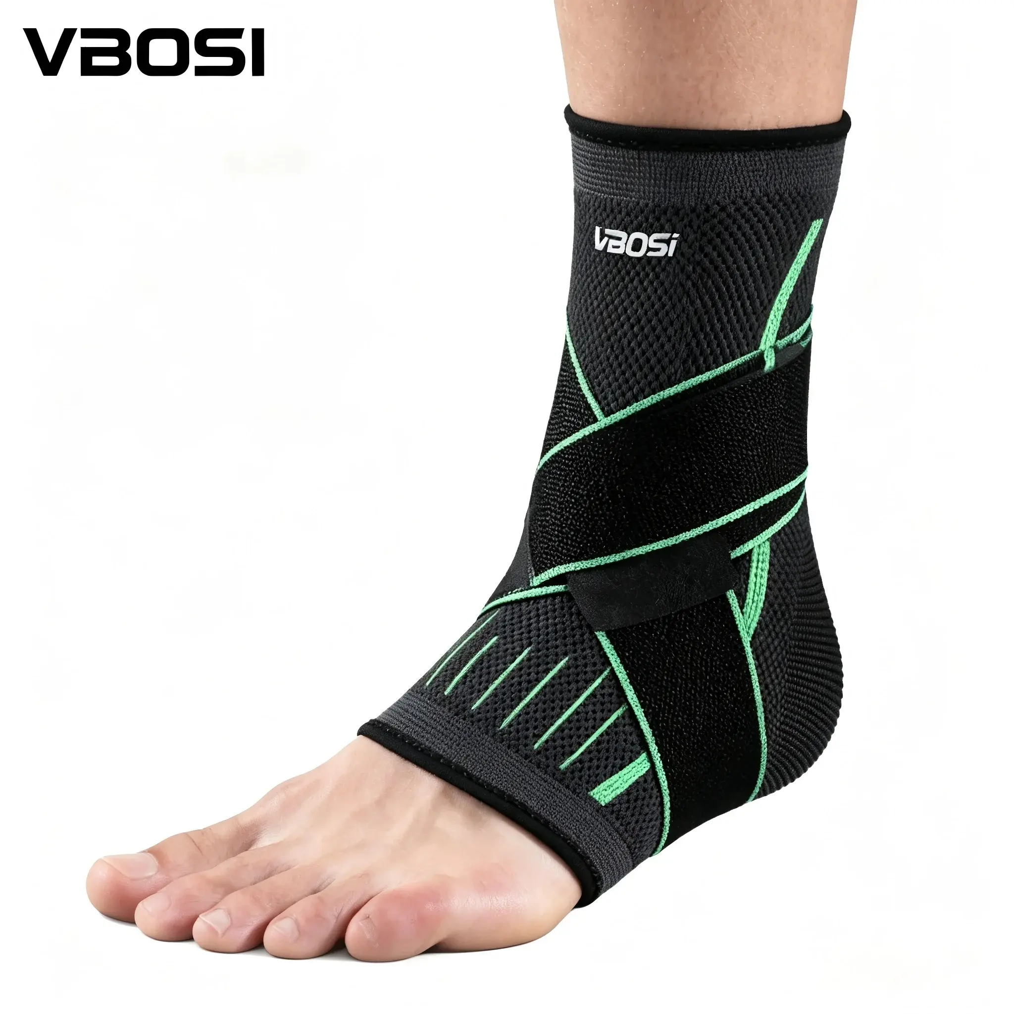 VBOSI Adjustable Compression Ankle Brace Support for Men Women, Breathable Sport