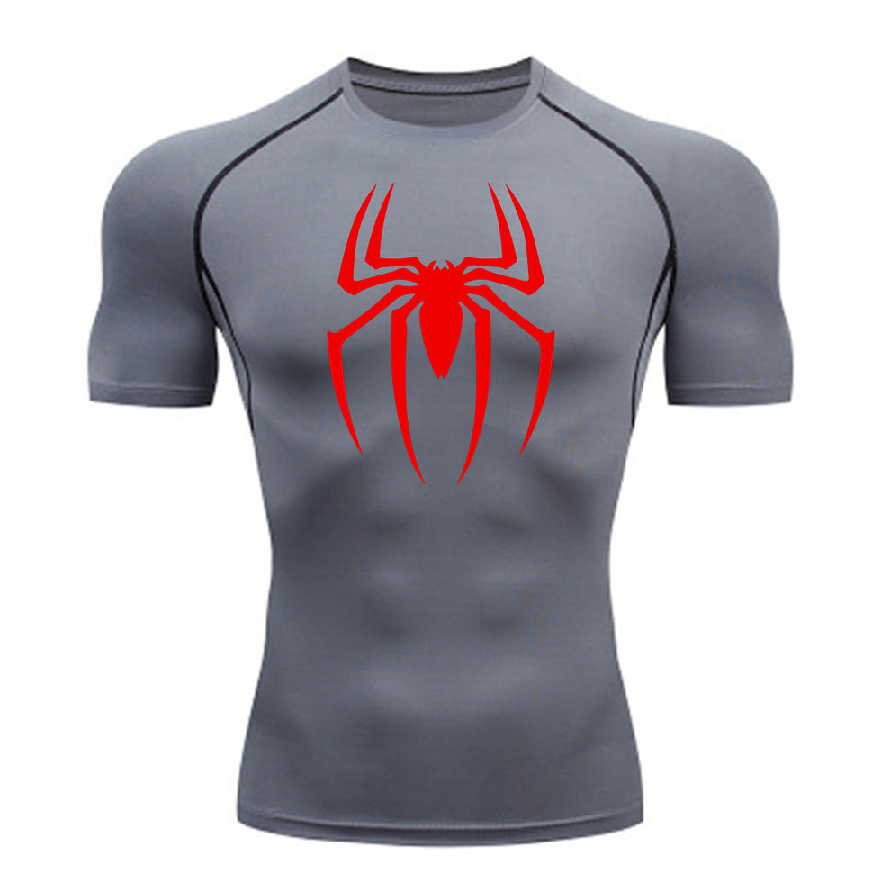 Thumbnail: 2025 Men's Spider Print Compression Shirt, Quick Dry T-Shirt, Gym Running Jersey