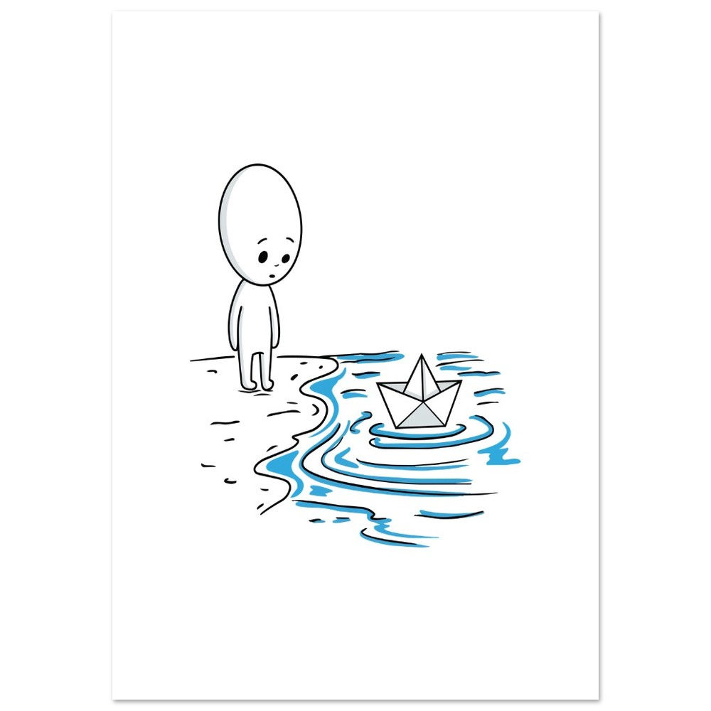 The Paper Boat — Boyhood Art Print