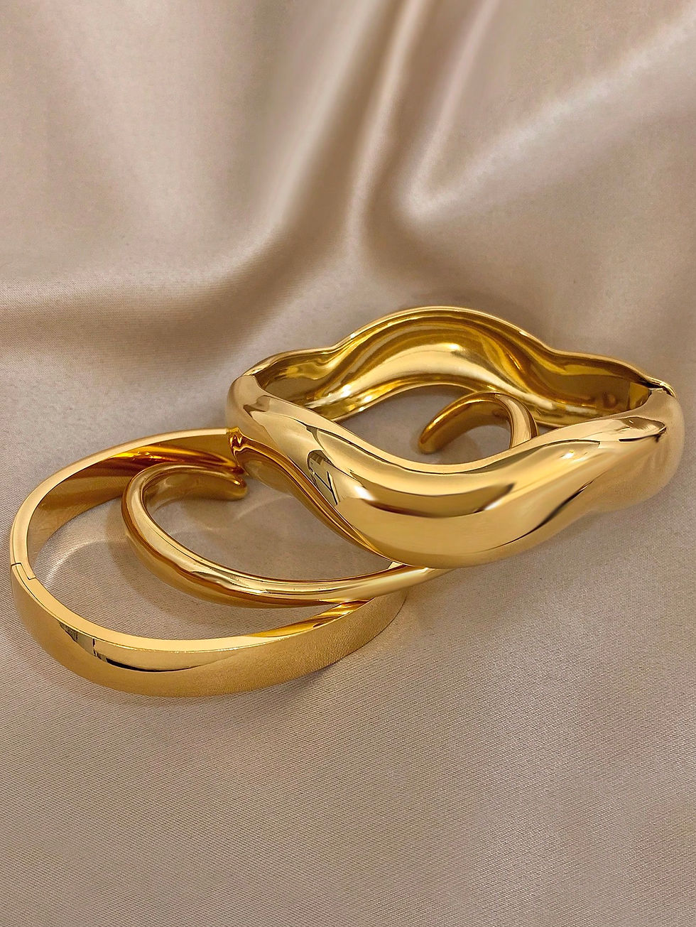 Thumbnail: Melted Gold Bracelets 