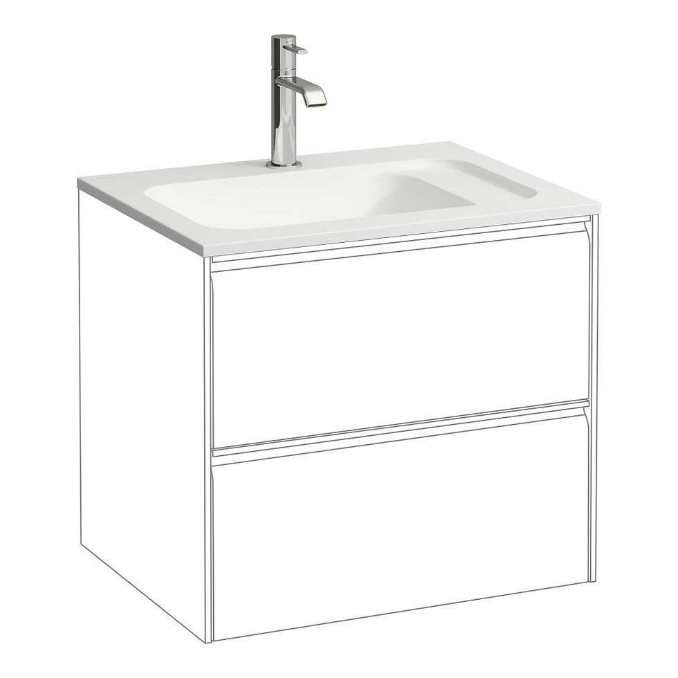 Thumbnail: LAUFEN MEDA Vanity washbasin 'slim', made of Marbond composite material