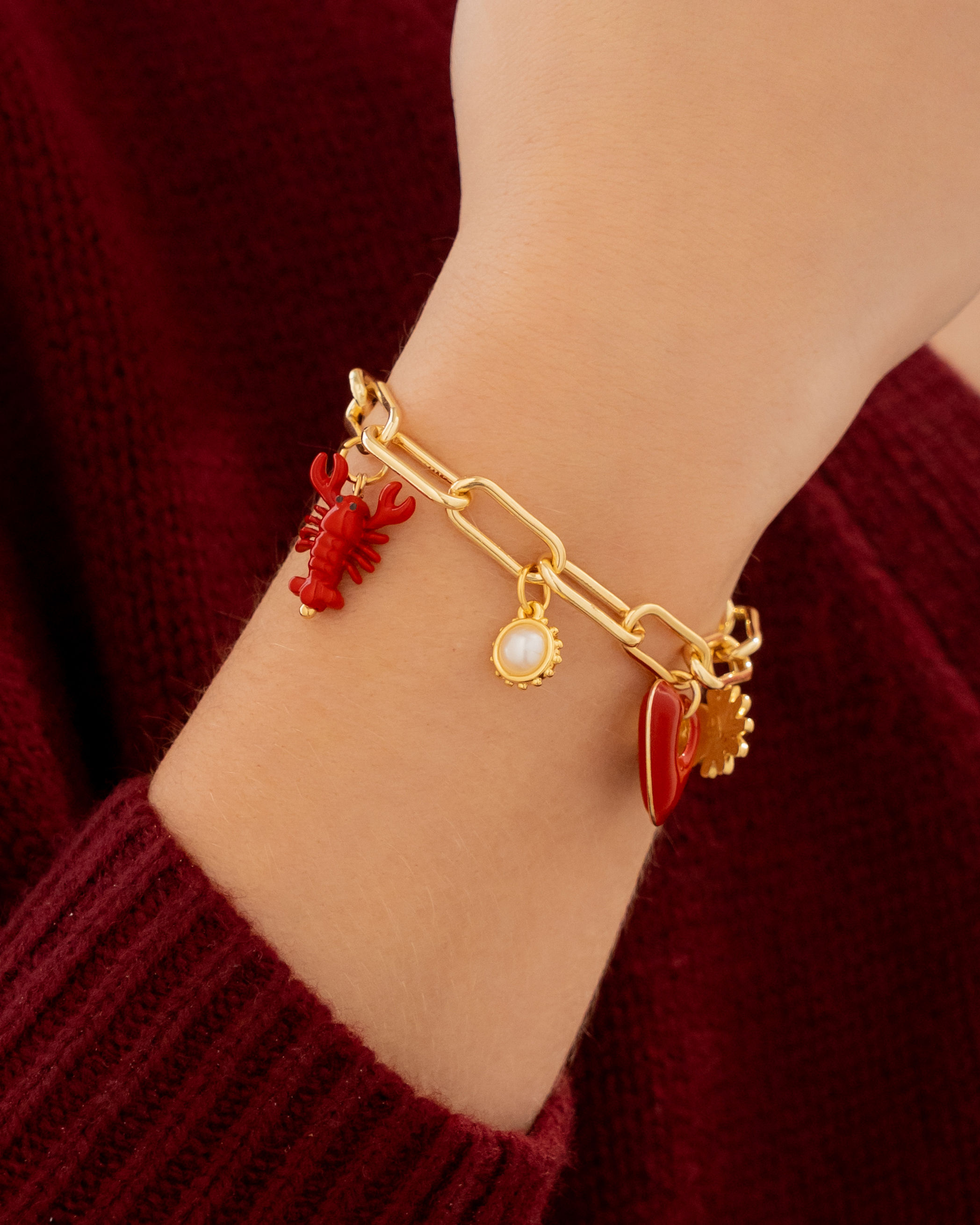 Multi Charms Red Heart Bracelets