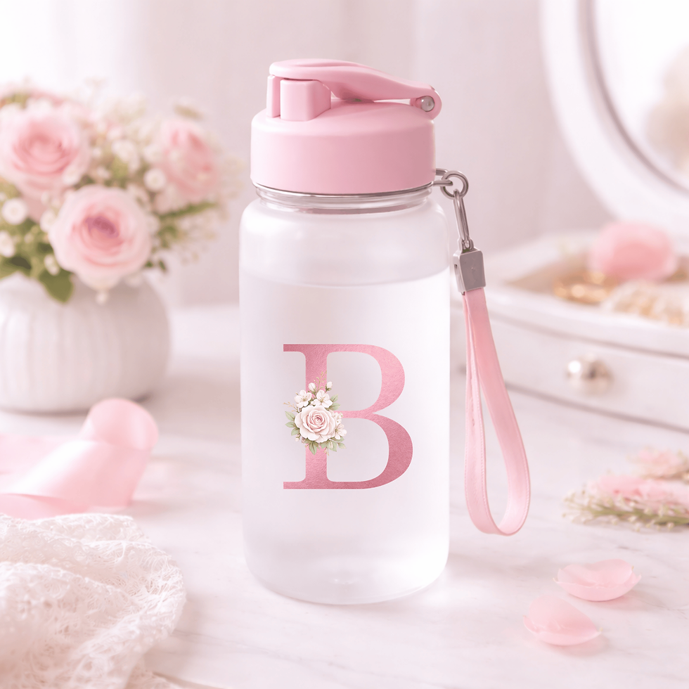 Miniatura: Cartela Adesivos Letras Alfabeto Abecedário Flor Rosa DTF UV