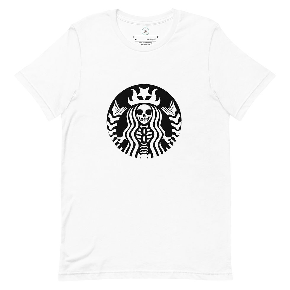 Thumbnail: Starbucks Skeleton Mermaid Unisex t-shirt