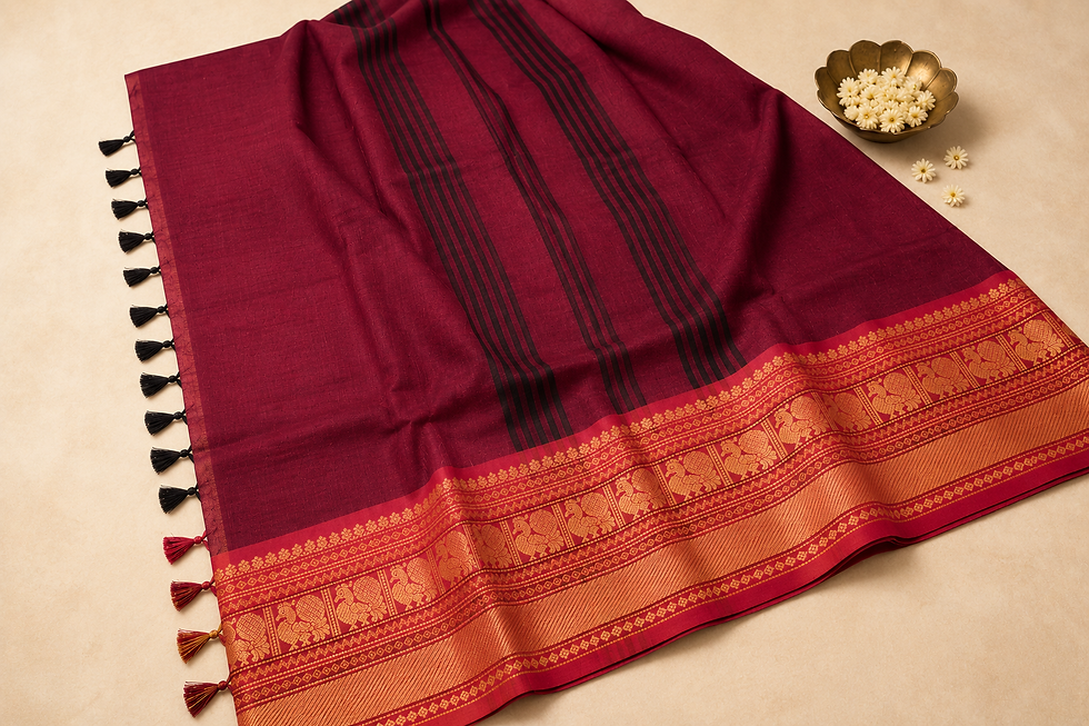 Thumbnail: Mayukhi Mangalagiri Cotton Saree with Kanchi Border