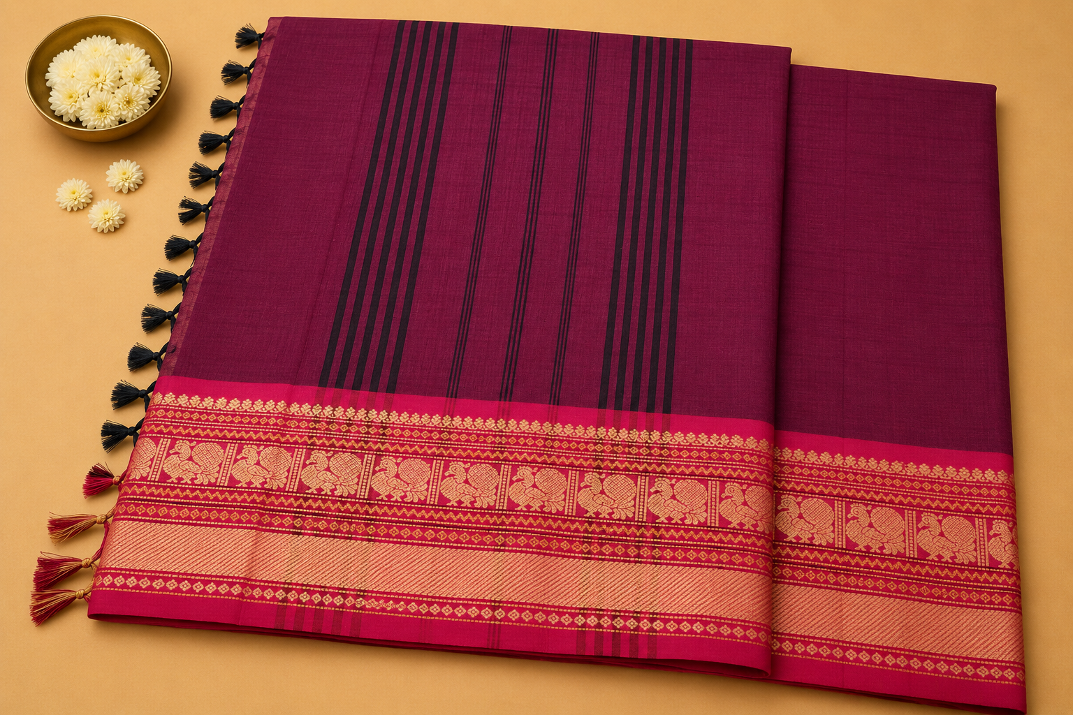 Mayukhi Mangalagiri Cotton Saree with Kanchi Border