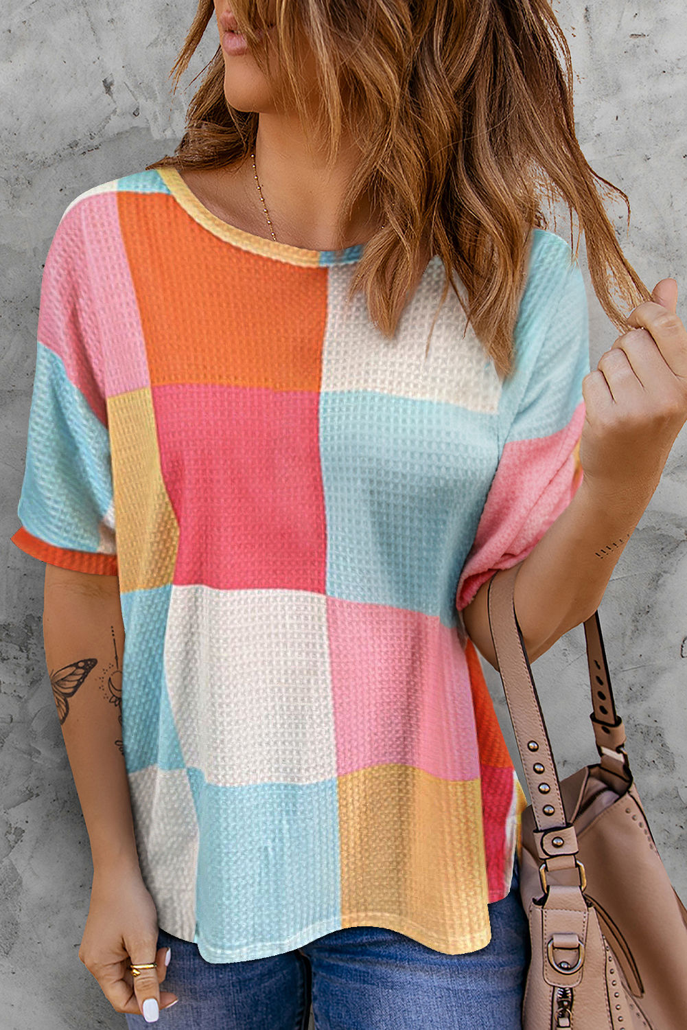 Color Block Loose T Shirt