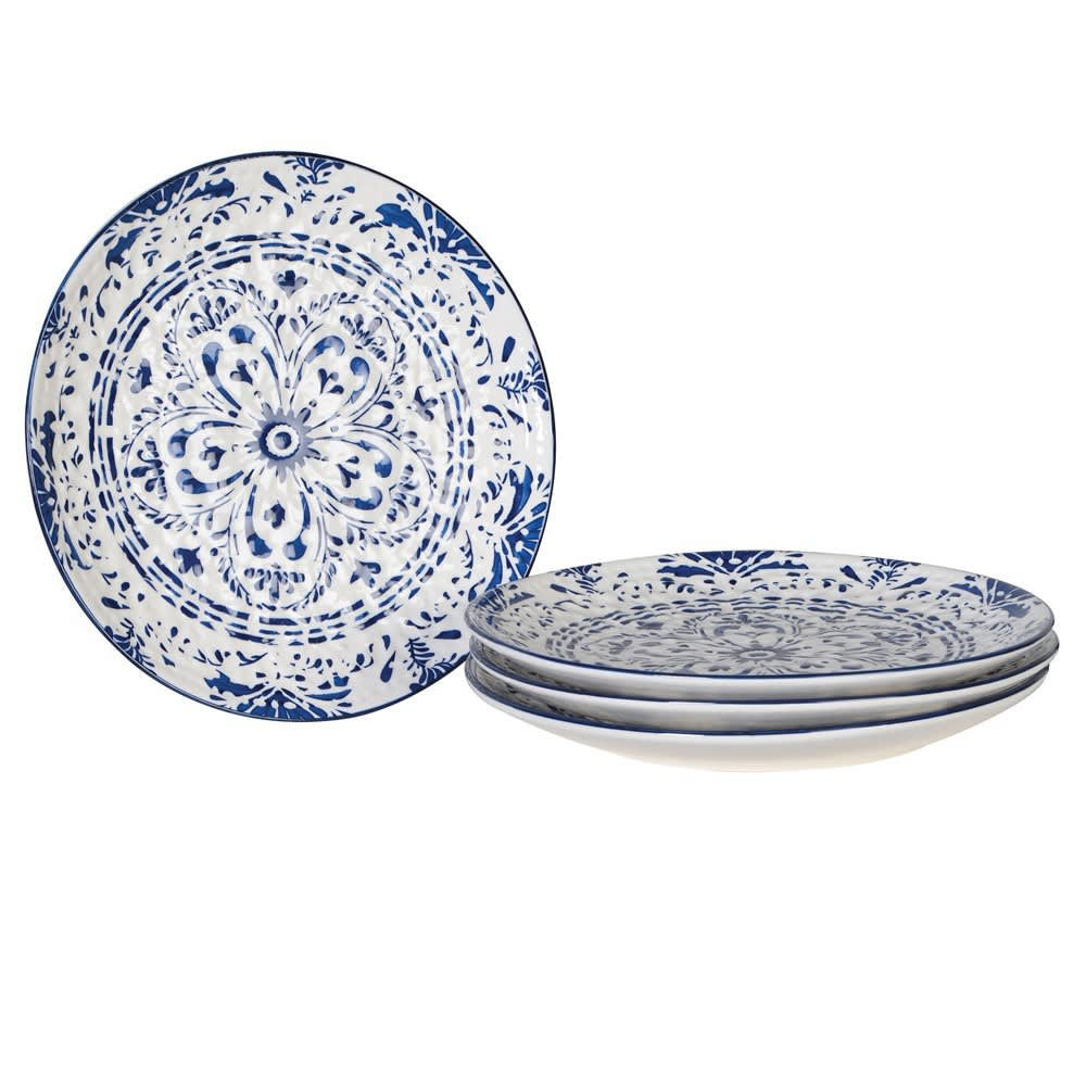 Blue and white patterned plate large