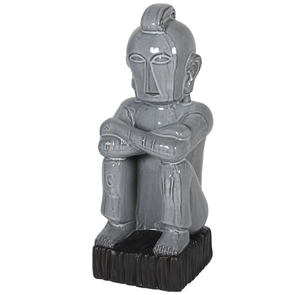 Grey cross arm ceramic man